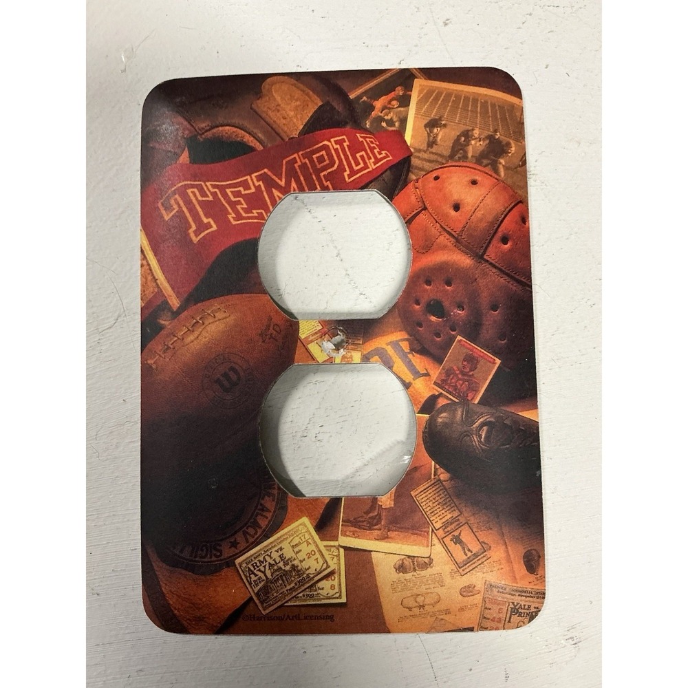 Sports Themed Heavy Steel Wall Plug In Plate Cover Man Cave